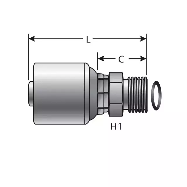 Terminal hidráulico Gates una pieza M-0 FF – 4G-6MFFOR - Imagen 2