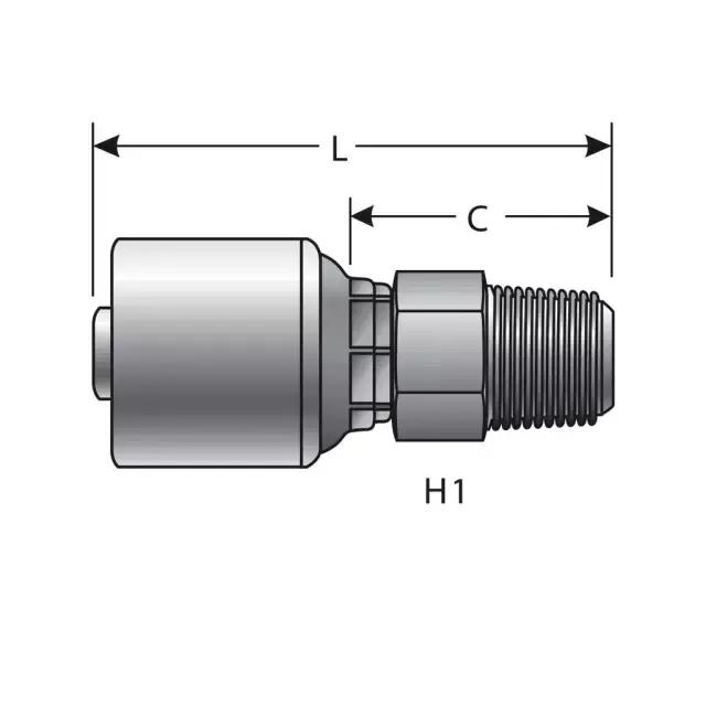 Terminal hidráulico Gates una pieza M-0 NPT – 4G-4MP - Imagen 2