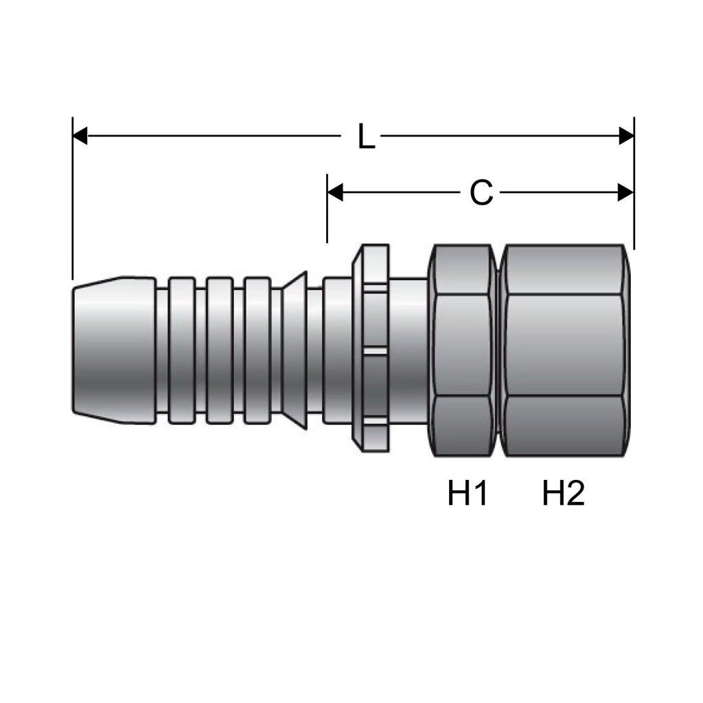 Terminal hidráulico Gates dos piezas F-0-X FF – 6GS-6FFORX - Imagen 2