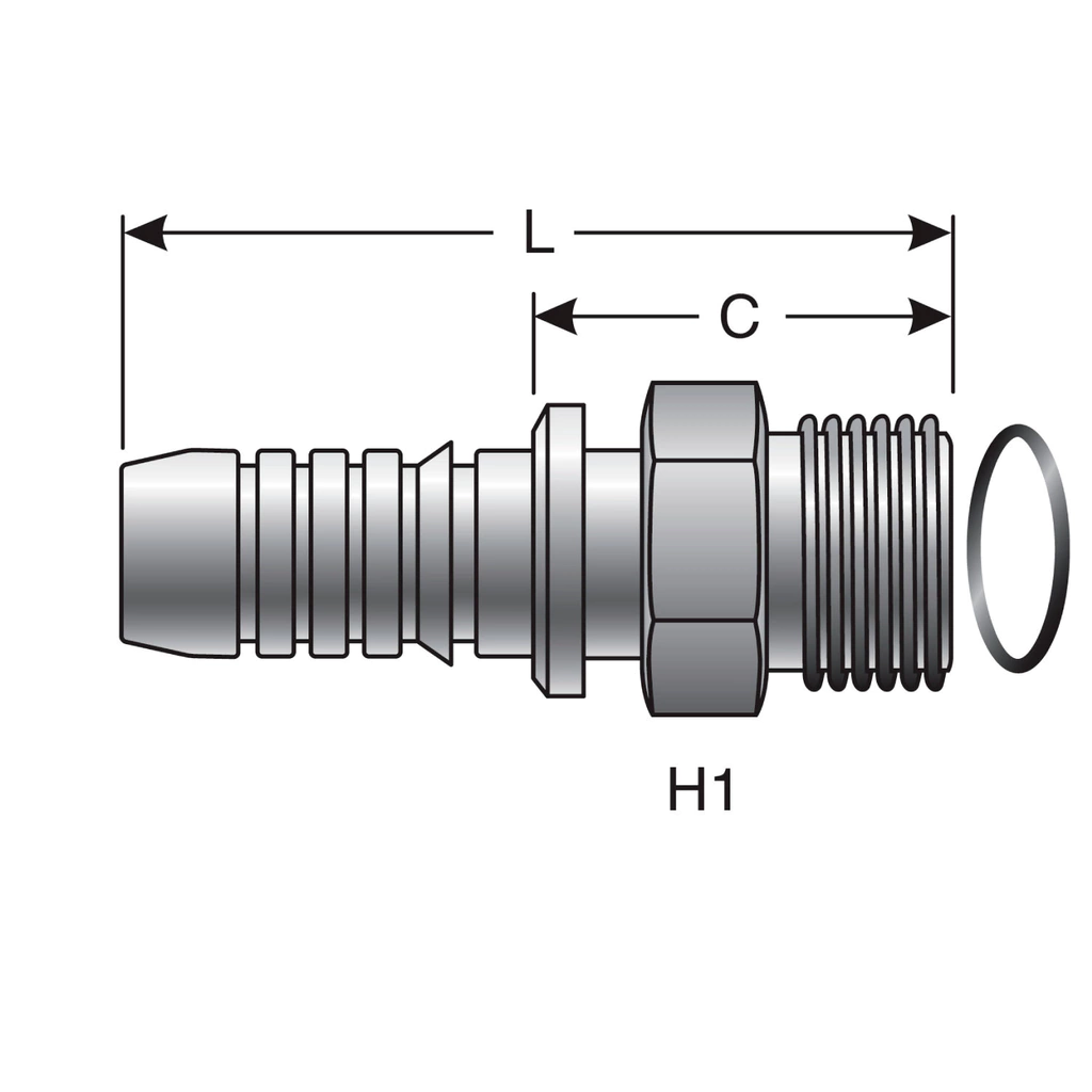 Terminal hidráulico Gates dos piezas M-0 FF – 6GS-6MFFOR - Imagen 2